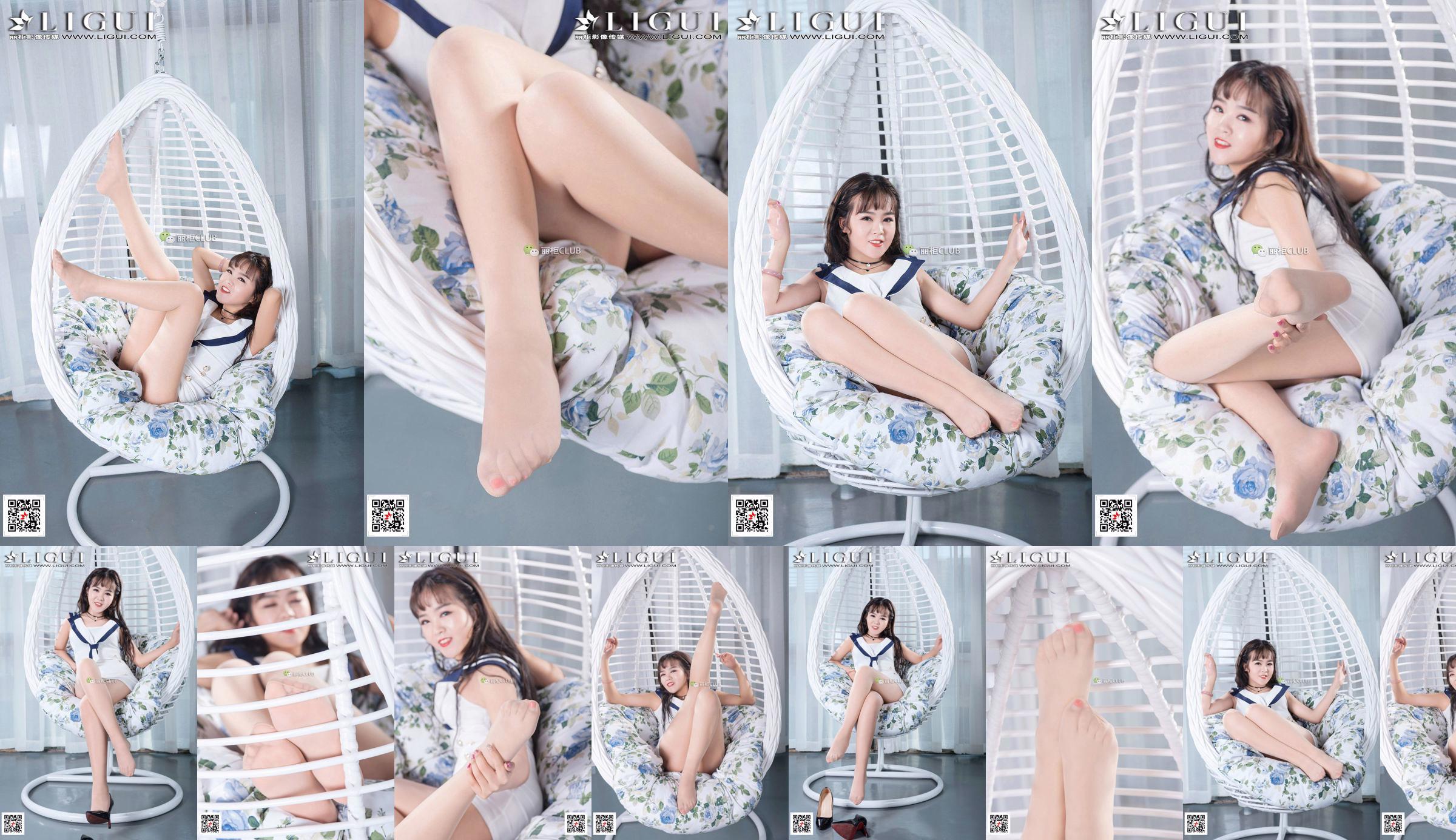 Model Liu Yue "Cradle Chair with Silky Feet and Beautiful Legs" [丽柜Ligui] No.810e7b Page 4