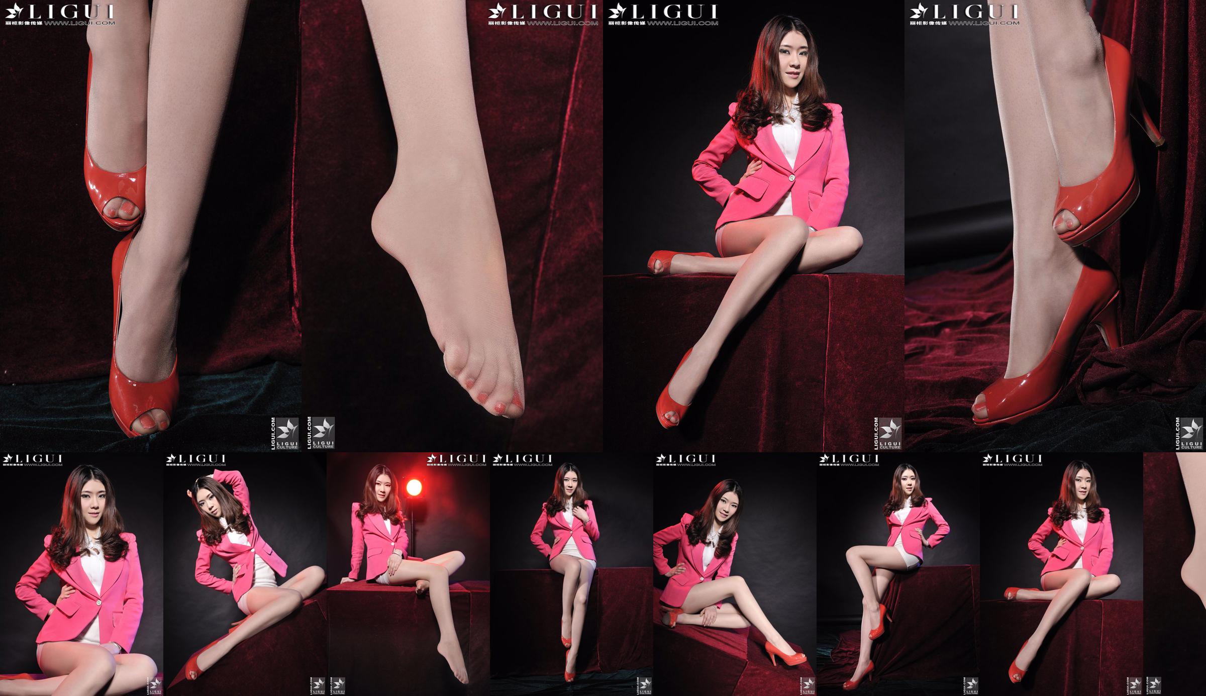 Model Chenchen "Gadis Merah Bertumit Tinggi" [丽 柜 LiGui] Gambar foto kaki dan kaki giok yang indah No.b1c99e Halaman 3