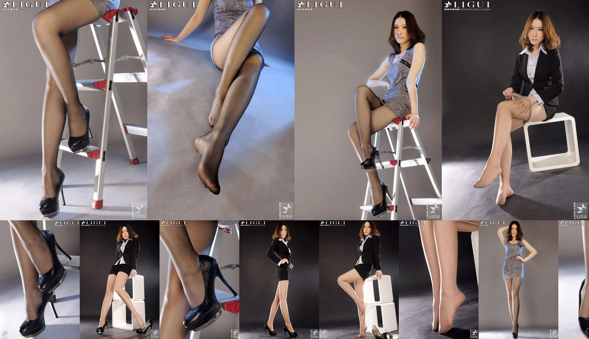 Model LiLy „Noworoczna pokusa czarnego jedwabiu” [丽 柜 LiGui] Zdjęcie Beautiful Legs and Jade Foot No.83a072 Strona 2